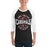 Man wearing Del Valle High School Cardinals Unisex 3/4 sleeve Raglan T-shirt 218