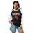 Woman wearing Del Valle High School Cardinals Unisex 3/4 sleeve Raglan T-shirt 049