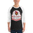 Man wearing Del Valle High School Cardinals Unisex 3/4 sleeve Raglan T-shirt 219