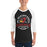 Man wearing Del Valle High School Cardinals Unisex 3/4 sleeve Raglan T-shirt 206