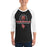 Man wearing Del Valle High School Cardinals Unisex 3/4 sleeve Raglan T-shirt 222