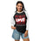 Woman wearing Del Valle High School Cardinals Unisex 3/4 sleeve Raglan T-shirt 240