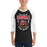 Man wearing Del Valle High School Cardinals Unisex 3/4 sleeve Raglan T-shirt 204