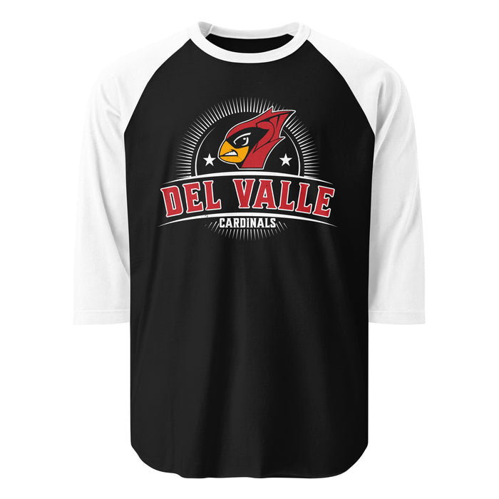 Del Valle High School Cardinals Unisex 3/4 sleeve Raglan T-shirt 221