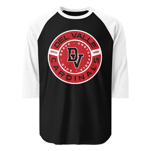 Del Valle High School Cardinals Unisex 3/4 sleeve Raglan T-shirt 239