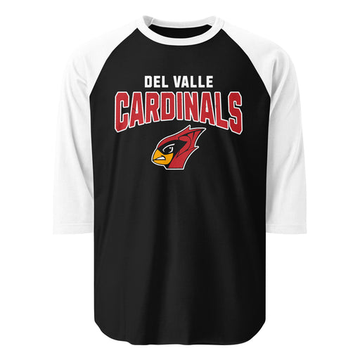 Del Valle High School Cardinals Unisex 3/4 sleeve Raglan T-shirt 234