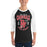 Man wearing Del Valle High School Cardinals Unisex 3/4 sleeve Raglan T-shirt 213