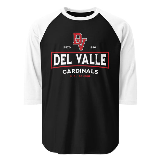 Del Valle High School Cardinals Unisex 3/4 sleeve Raglan T-shirt 202