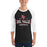 Man wearing Del Valle High School Cardinals Unisex 3/4 sleeve Raglan T-shirt 202