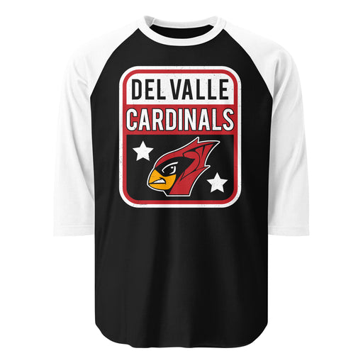 Del Valle High School Cardinals Unisex 3/4 sleeve Raglan T-shirt 001