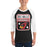 Man wearing Del Valle High School Cardinals Unisex 3/4 sleeve Raglan T-shirt 001