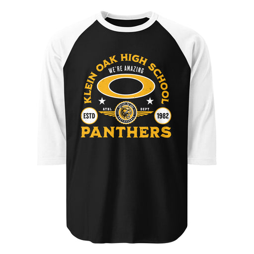 Klein Oak High School Panthers Unisex 3/4 Sleeve Raglan T-shirt 208