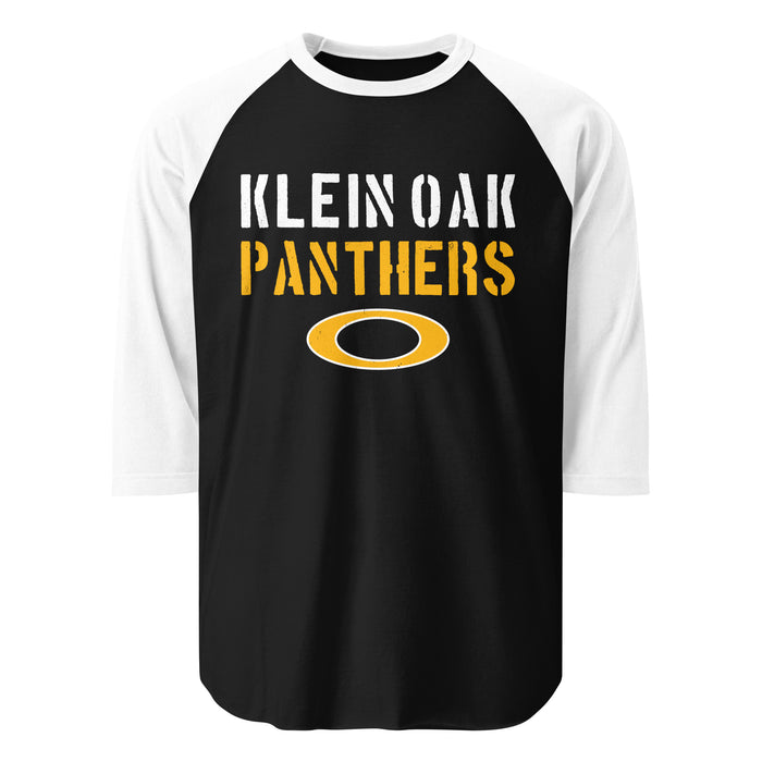 Klein Oak High School Panthers Unisex 3/4 Sleeve Raglan T-shirt 017