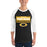 Man wearing Klein Oak High School Panthers Unisex 3/4 Sleeve Raglan T-shirt 049