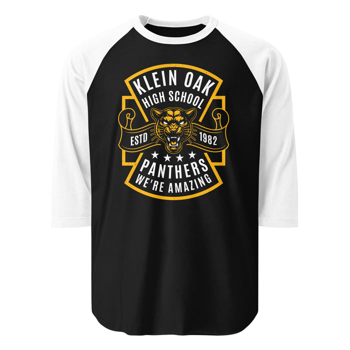 Klein Oak High School Panthers Unisex 3/4 Sleeve Raglan T-shirt 207
