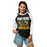 Woman wearing Klein Oak High School Panthers Unisex 3/4 Sleeve Raglan T-shirt 233