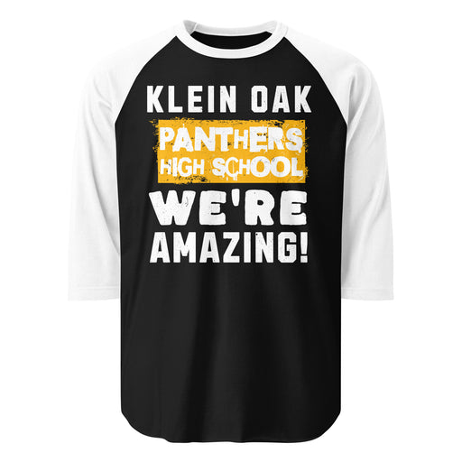 Klein Oak High School Panthers Unisex 3/4 Sleeve Raglan T-shirt 231