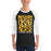 Man wearing Klein Oak High School Panthers Unisex 3/4 Sleeve Raglan T-shirt 236