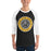 Man wearing Klein Oak High School Panthers Unisex 3/4 Sleeve Raglan T-shirt 224
