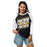 Woman wearing Klein Oak High School Panthers Unisex 3/4 Sleeve Raglan T-shirt 223