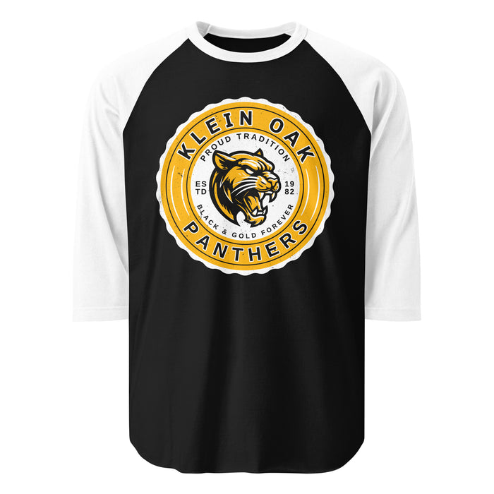 Klein Oak High School Panthers Unisex 3/4 Sleeve Raglan T-shirt 216