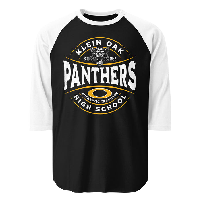 Klein Oak High School Panthers Unisex 3/4 Sleeve Raglan T-shirt 218