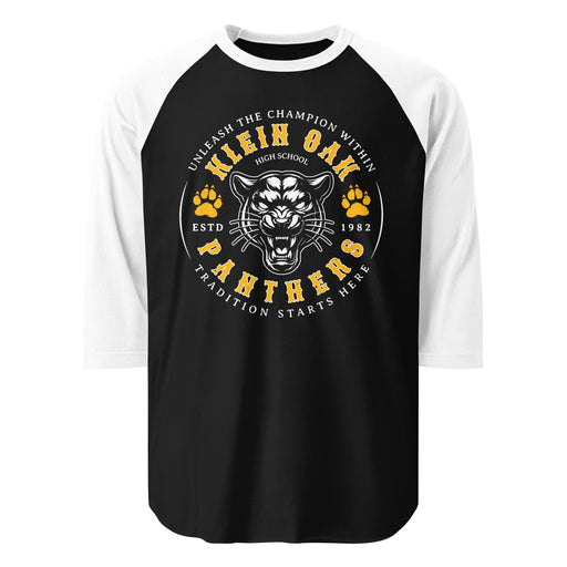 Klein Oak High School Panthers Unisex 3/4 Sleeve Raglan T-shirt 214