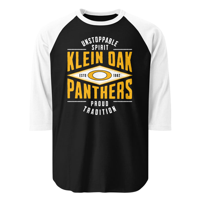 Klein Oak High School Panthers Unisex 3/4 Sleeve Raglan T-shirt 210
