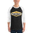 Man wearing Klein Oak High School Panthers Unisex 3/4 Sleeve Raglan T-shirt 009