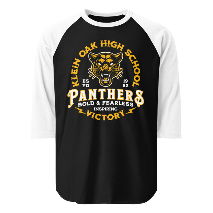 Klein Oak High School Panthers Unisex 3/4 Sleeve Raglan T-shirt 206
