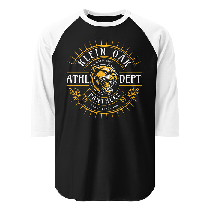 Klein Oak High School Panthers Unisex 3/4 Sleeve Raglan T-shirt 201