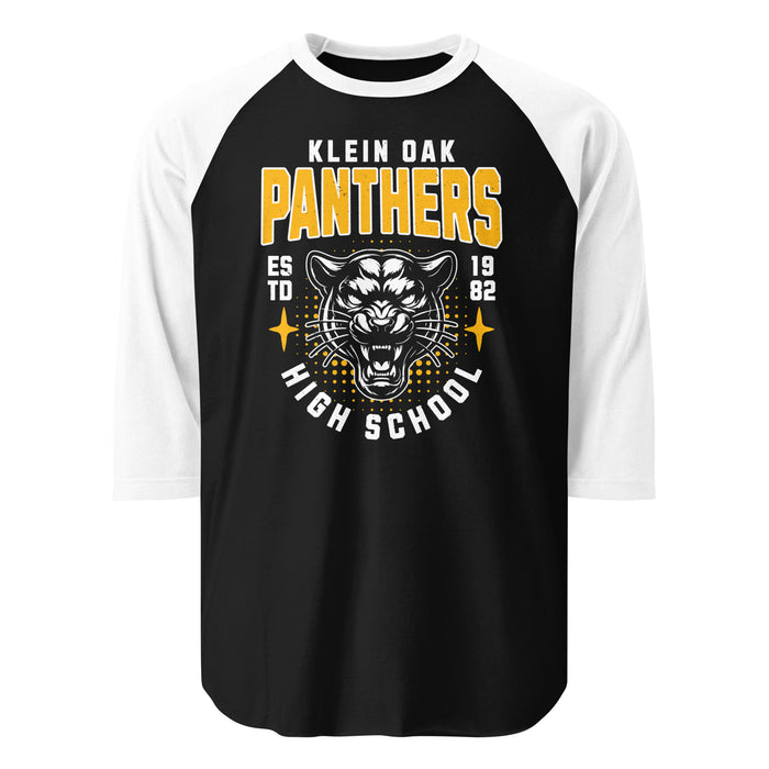 Klein Oak High School Panthers Unisex 3/4 Sleeve Raglan T-shirt 204