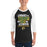 Man wearing Klein Forest High School Golden Eagles Unisex 3/4 Sleeve Raglan T-shirt 232
