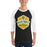 Man wearing Klein Forest High School Golden Eagles Unisex 3/4 Sleeve Raglan T-shirt 209