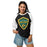 Woman wearing Klein Forest High School Golden Eagles Unisex 3/4 Sleeve Raglan T-shirt 225