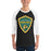 Man wearing Klein Forest High School Golden Eagles Unisex 3/4 Sleeve Raglan T-shirt 225