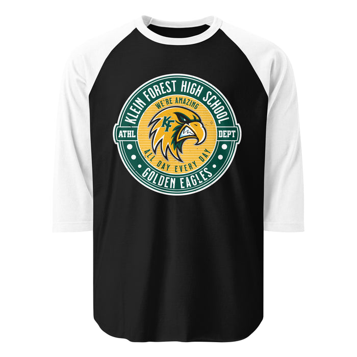 Klein Forest High School Golden Eagles Unisex 3/4 Sleeve Raglan T-shirt 224