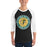 Man wearing Klein Forest High School Golden Eagles Unisex 3/4 Sleeve Raglan T-shirt 224