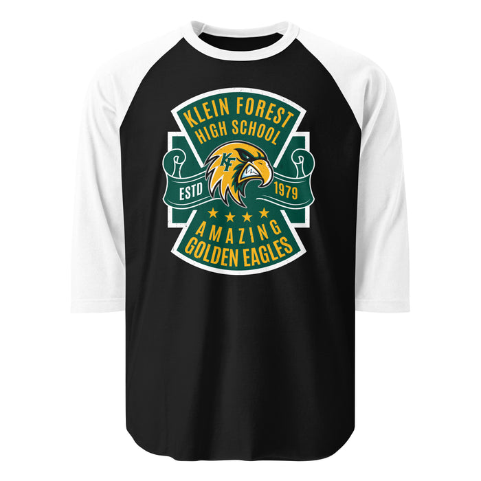 Klein Forest High School Golden Eagles Unisex 3/4 Sleeve Raglan T-shirt 207
