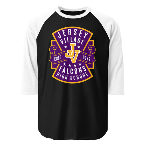 Jersey Village High School Falcons Unisex 3/4 Sleeve Raglan T-shirt 207
