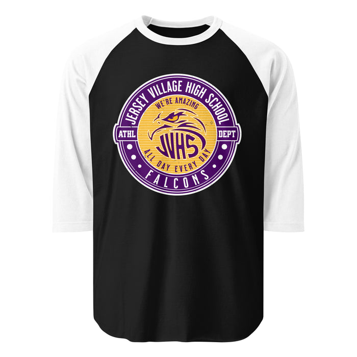Jersey Village High School Falcons Unisex 3/4 Sleeve Raglan T-shirt 224