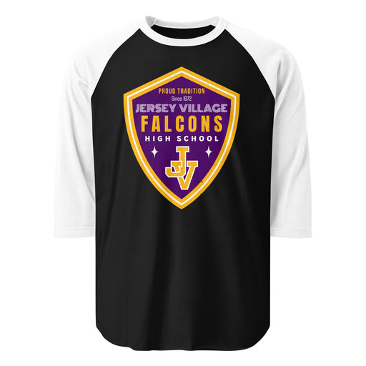 Jersey Village High School Falcons Unisex 3/4 Sleeve Raglan T-shirt 225
