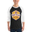 Man wearing Jersey Village High School Falcons Unisex 3/4 Sleeve Raglan T-shirt 209