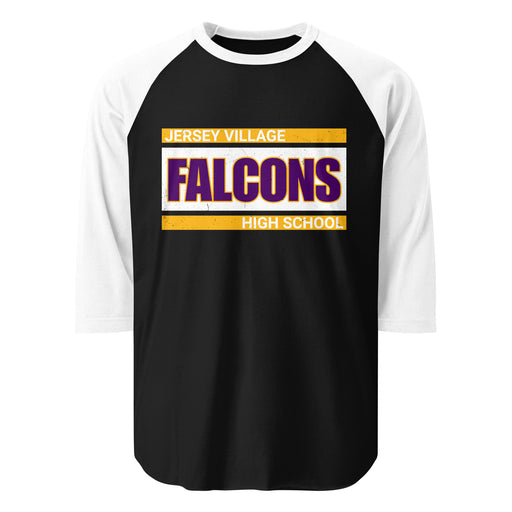 Jersey Village High School Falcons Unisex 3/4 Sleeve Raglan T-shirt 098