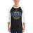 Man wearing Hebron High School Hawks Unisex 3/4 sleeve Raglan T-shirt 211