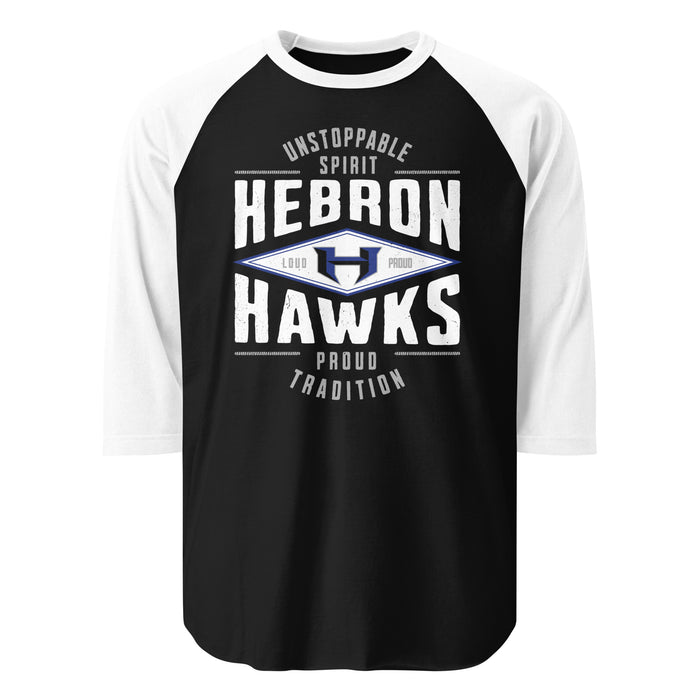 Hebron High School Hawks Unisex 3/4 sleeve Raglan T-shirt 210