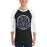 Man wearing Hebron High School Hawks Unisex 3/4 sleeve Raglan T-shirt 206