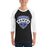 Man wearing Hebron High School Hawks Unisex 3/4 sleeve Raglan T-shirt 221