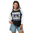 Woman wearing Hebron High School Hawks Unisex 3/4 sleeve Raglan T-shirt 235