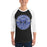 Man wearing Hebron High School Hawks Unisex 3/4 sleeve Raglan T-shirt 239
